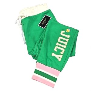 Juicy Couture Collegiate Rivet logo track slim jogger women's size small New